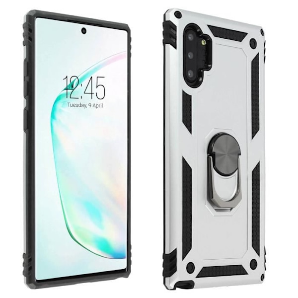 Coque - Samsung - Galaxy Note 10 Plus - Stiv og Blød - Video Støtte Ring - Grå Grå