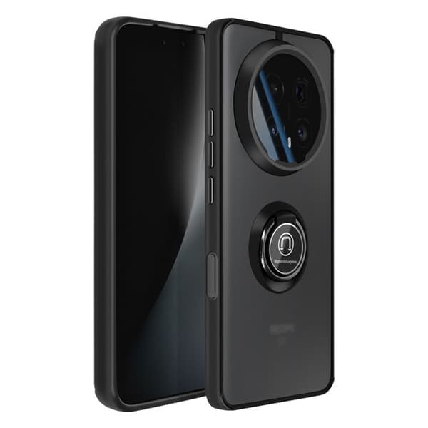 Cover til Honor Magic 8 Pro med ringstøtte og magnetisk fastgørelse sort Svart