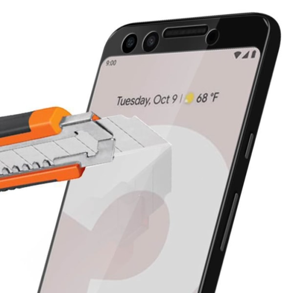 Skyddsfilm - AVIZAR - Google Pixel 3 - 9H härdat glas - Ultratunn - Fullständigt skydd Svart