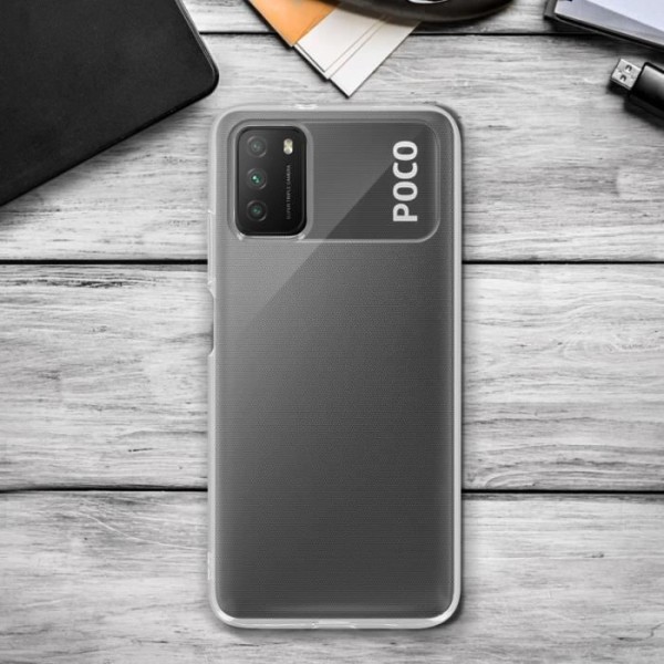 Xiaomi Poco M3 -kotelon suojaus silikonipehmeä geeli ohut läpinäkyvä valkoinen