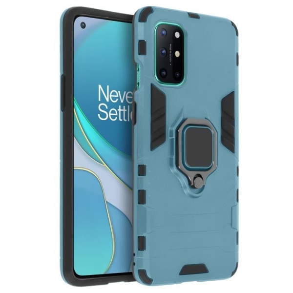 Coque - OnePlus - 8T - Stødabsorberende - Metalring - Videostativ - Blå Blå
