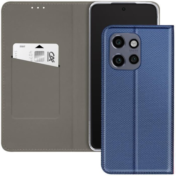 Motorola Edge 50 Neo - Korttimallinen Suojakotelo ja Videotukitarvikkeet, Yönsininen Blå