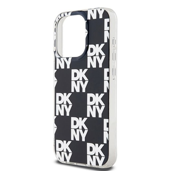iPhone 15 Pro Fodral - DKNY IML Rutigt Mono Mönster (DKHCP15LHDLCEK) - Svart