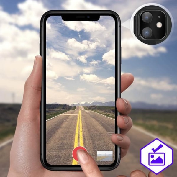 Kameraskydd iPhone 11 Härdat glas 9H Anti-fingeravtryck Svart