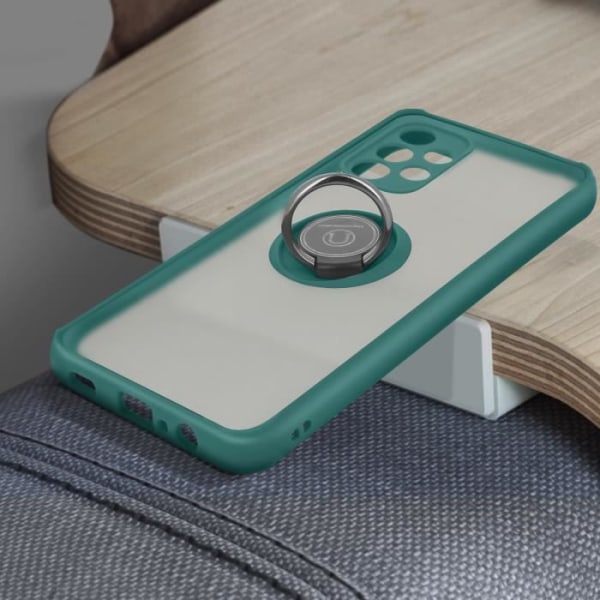 Fodral för Samsung Galaxy A72 Bi-material Metal Ring Support Funktion grön