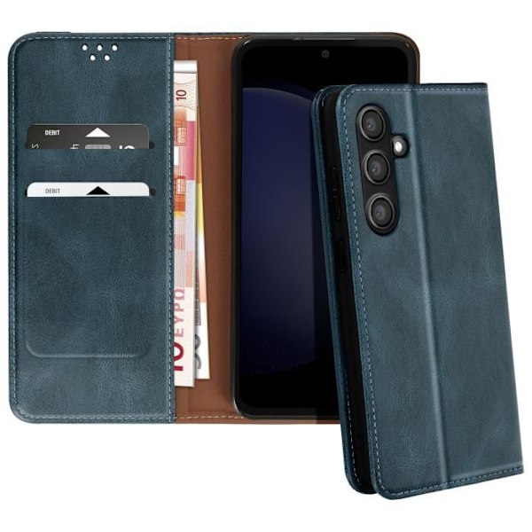 Etui til Samsung Galaxy S24 FE Flip Magnetic Stitched Wallet Midnight Blue Blå