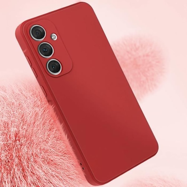 Fodral till Samsung Galaxy A55 Soft Touch Matte Flexibel Silikon Carmin Röd