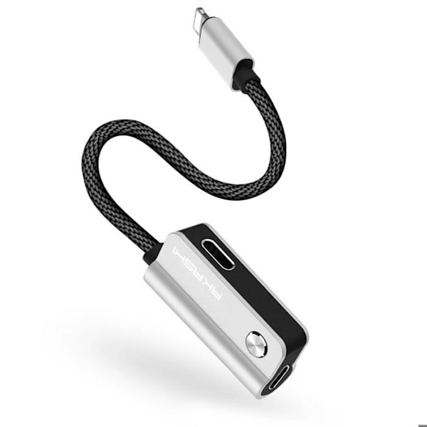 Lightning-adapter till Lightning iPhone/iPad/iPod Laddning + Ljud 14cm Akashi Svart