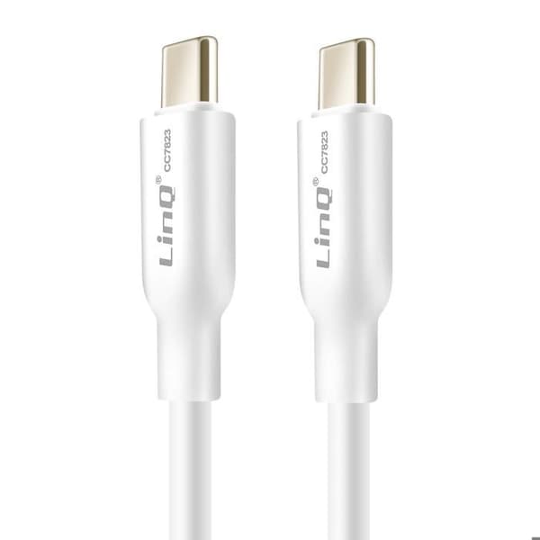 USB-C kabel - LINQ - 1,2 m - 80W - 4A - Anti-nod silikon Hvid