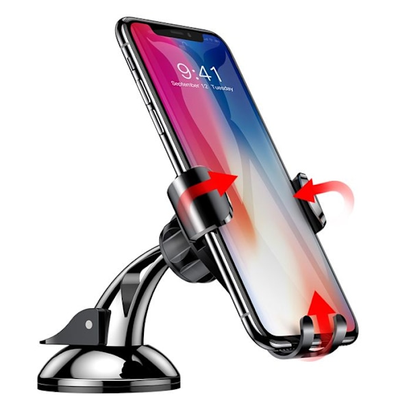 Bilholder - Baseus - Osculum - Automatiske kæber - 360° rotation - Sort Svart