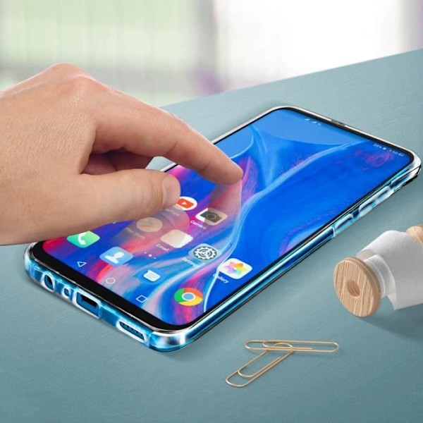 Coque - AVIZAR - Huawei P Smart Z / Honor 9X - Heltäckande skydd - Tunn design - Hård och mjuk Klar vit