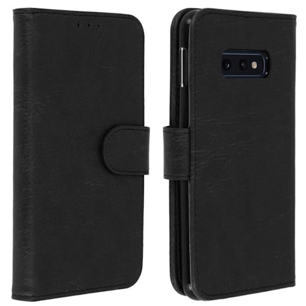 Hus för Samsung Galaxy S10e - AVIZAR - Plånboksfodral - Silikongel - Videostöd - Magnetisk Svart