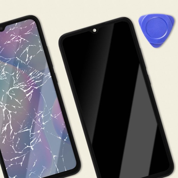 Skärm för Xiaomi Redmi 9AT LCD + Touch Glass + Original Xiaomi Black Chassi Svart