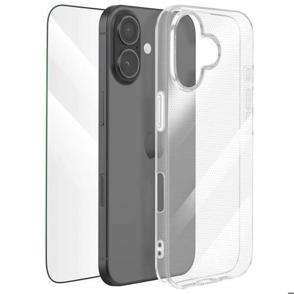 Skyddspaket - MAYAXESS - iPhone 17 - Transparent Silikonfodral - Härdat Glas - Stötskydd Vit