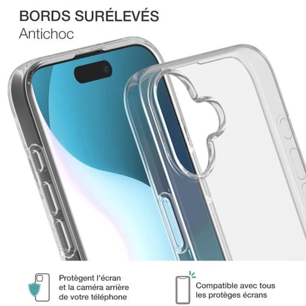 iPhone 16 Plus kuori - BIGBEN - Pehmeä SiliSoft - Antikeltaisuus - Kirkas - Optimaalinen suojaus Transparent
