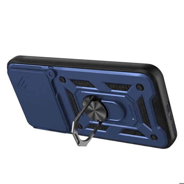 Coque Ring til Redmi Note 15 Pro Plus 4G med Skydelåg til Kamera Mayaxess Mørkeblå Blå