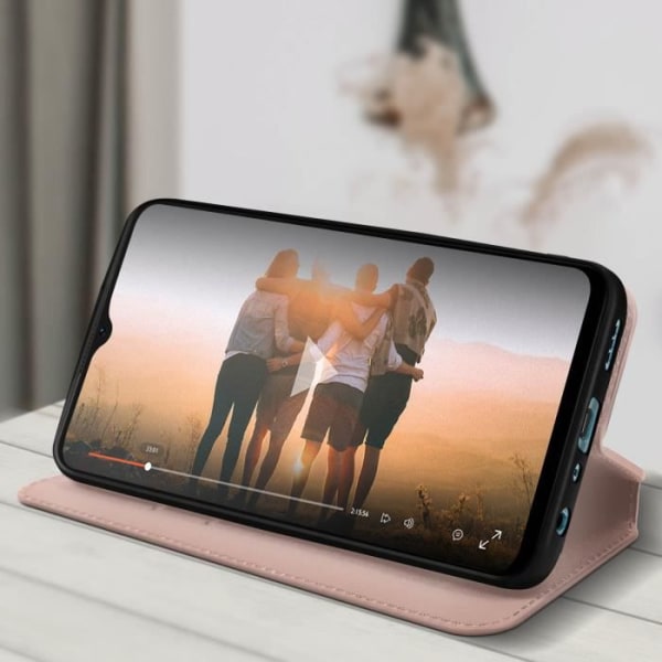 Cover til Oppo A77 og Realme Narzo 50 5G Flip Card Holder Video Support pink