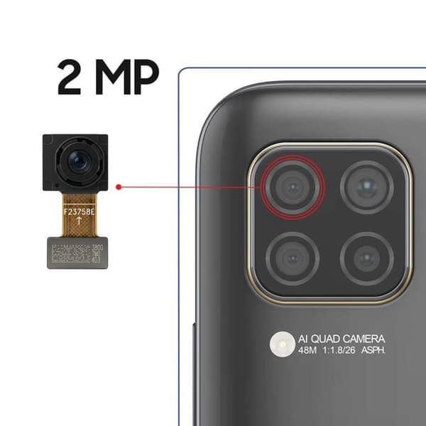 Erstatnings 2MP dybdekamera til Huawei P40 Lite E sort Svart