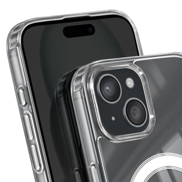 MagSafe Cover - SWISSTEN - iPhone 15 Plus - Effektiv Beskyttelse - Krystalklar Design - Stabil Fastgørelse Vit