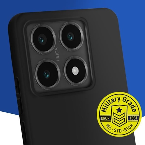 Coque til Xiaomi 14T Silikone Soft Touch og 3mk Tempereret Glas Sort Svart