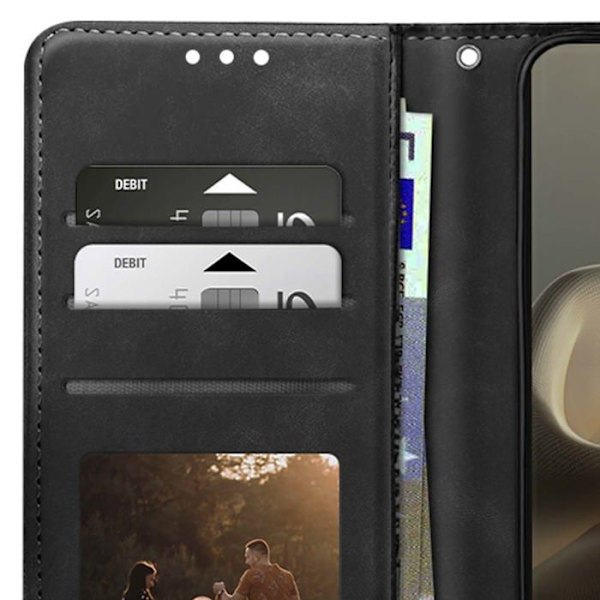 Foliofodral för Motorola Edge 60 Pro Plånbok Stöd för Video Svart