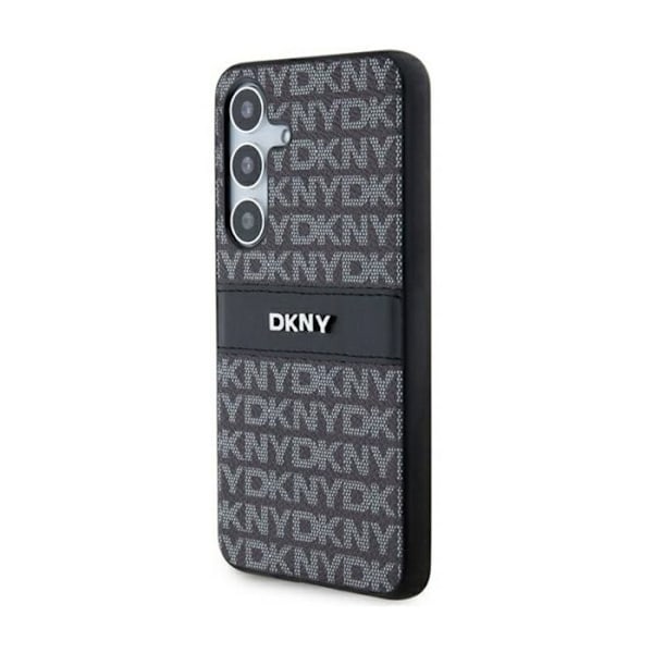 DKNY Læder Mono Stripe & Metal Logo - Samsung Galaxy S24 Cover (sort)