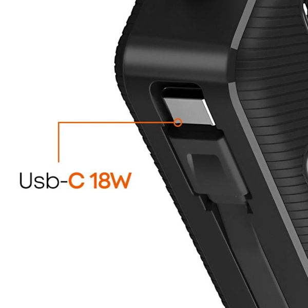 Batteri Extern 8000 mAh Nyckelring USB C och Lightning LinQ Svart Svart