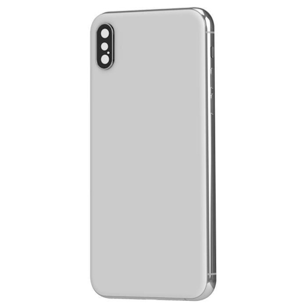 iPhone XS chassi med grått ersättningsglas bak Vit