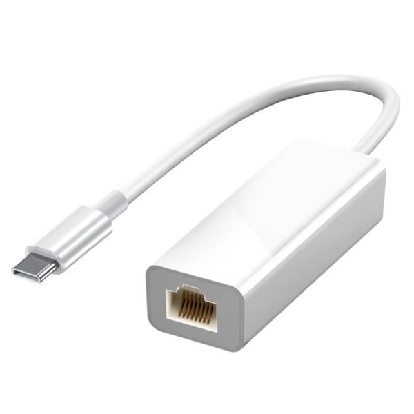 Vit RJ45 Ethernet-adapter för Windows och Macbook-datorer, 1000 Mbps