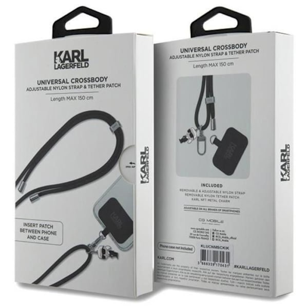 Karl Lagerfeld CBDY Cord - Universell telefonrem (svart)