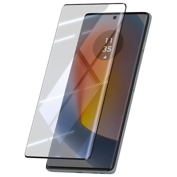 Karkaistu lasi - AVIZAR - Motorola Edge 50 Fusion - Naarmuuntumaton - Kaarevat reunat - 9H suoja Svart