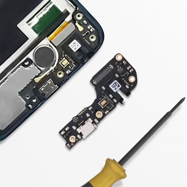 USB C opladningsstik til Realme 9i 5G mikrofon + jackstik sort Svart