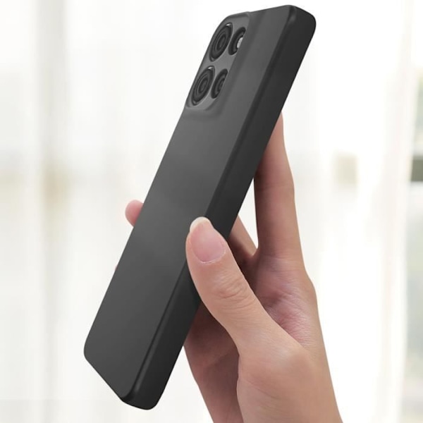 Siliconeblød mat sort taske til Motorola Moto G75 Svart