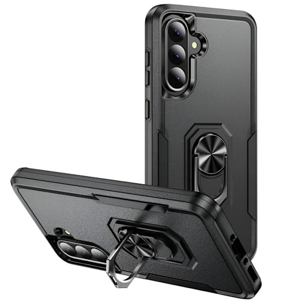 Stødabsorberende cover til Samsung Galaxy A56 med ring-standsort sort Svart