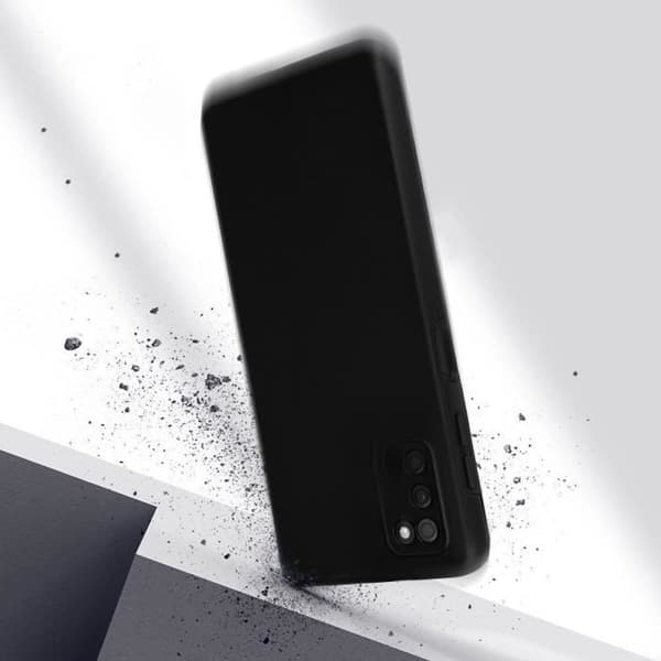 Coque - AVIZAR - Samsung Galaxy A03s - Bageste Hårde Sort - Front Blød Transparent - Beskyttelse 360° Svart