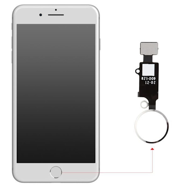 Hemknapp för iPhone SE 2020 - AVIZAR - Silver - Huvudstartknapp - Skal - Snygg estetik Grå
