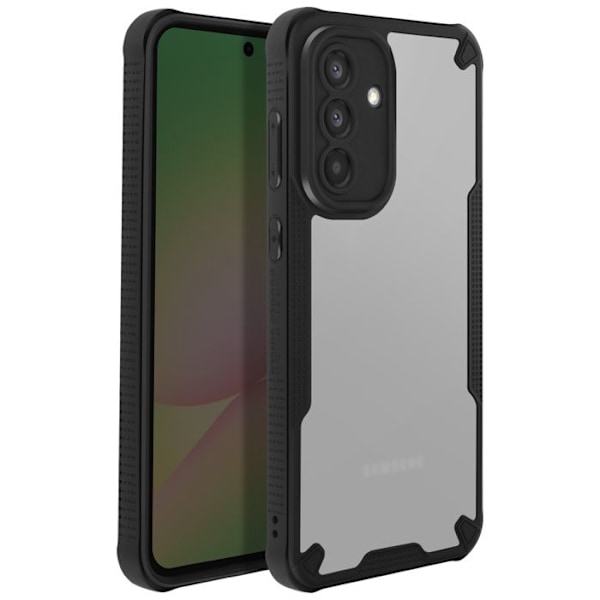 Coque til Samsung Galaxy A56 med forstærkede hjørner, sort transparent Svart