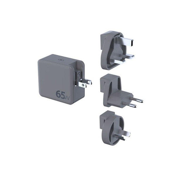 Laddare Sektor USB-A/2 USB-C 65W Power Delivery Ultra-kompakt GaN US/UK/EU/AU Force Power Grå Grå