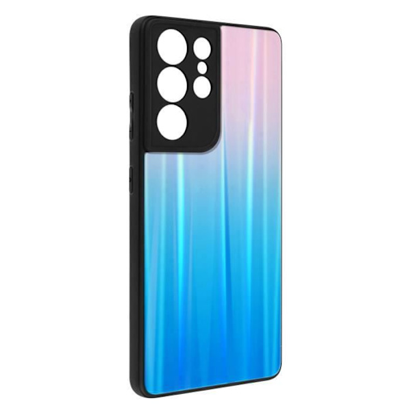 Coque - AVIZAR - Samsung Galaxy S21 Ultra - Holografisk - Bi-materie - Lyserød og blå rosa och blå