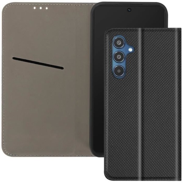 Etui til Samsung Galaxy M35 - AVIZAR - Sort klap - Kortholder - Støtte - Semi-stiv Svart