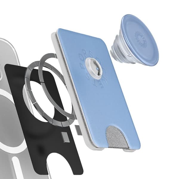 Support PopWallet MagSafe för Smartphone med Inbyggd Kortficka PopSockets Blå Blå