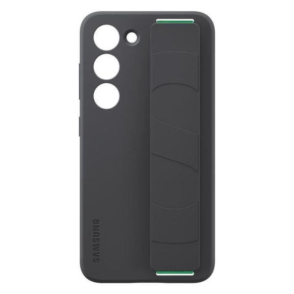 Originalt Samsung S23 Plus silikonetui, mat finish med sort strop Svart
