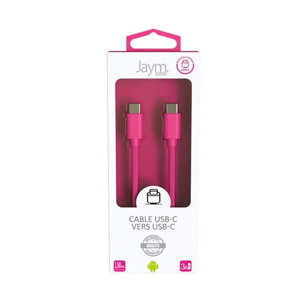 USB-C-kaapeli - JAYM - POP - 3A - 1,5m - Vaaleanpunainen Rosa