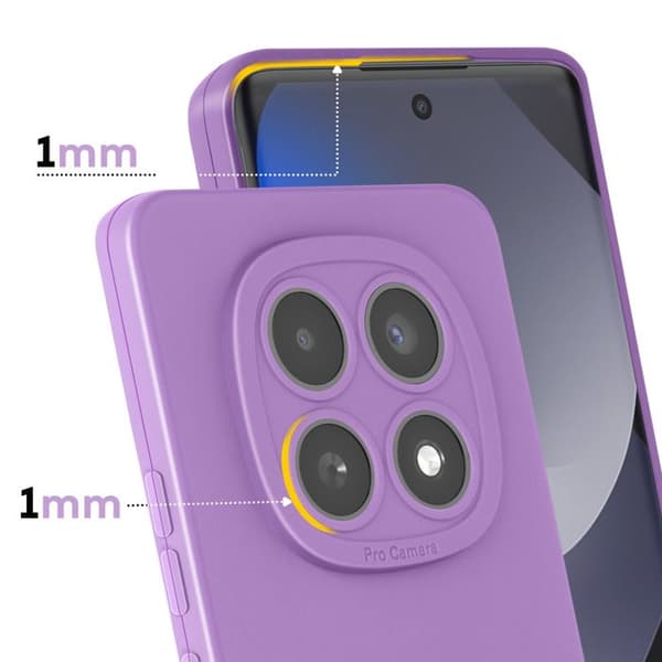 Silicone Cover til Redmi Note 15 med Forstærkning til Kamerablok Lilla Violett