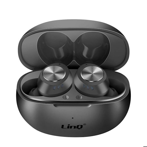 Trådløse Bluetooth-høretelefoner med indbygget mikrofon LinQ Sort Svart