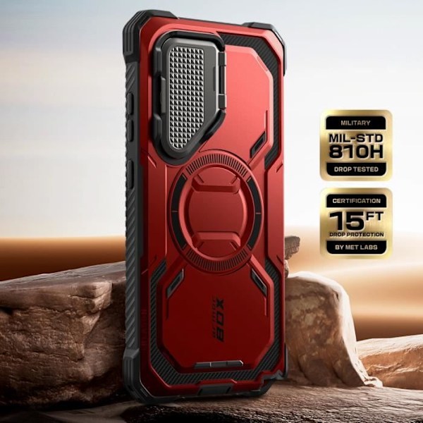 Full Body Case for Samsung S25 Ultra Shockproof MagSafe Compatible I-Blason Red Röd