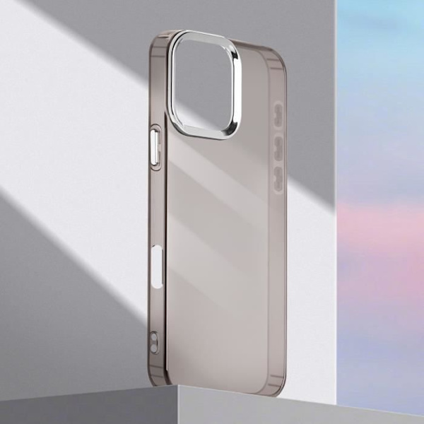 Suojakuori iPhone 16:lle - AVIZAR - Pehmeä - Smoke Finish - Musta Metallinen Kamera Contour Svart
