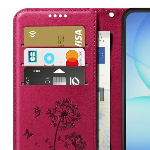 Pungetui til Galaxy A17 Premium Design Blomster Sommerfugl Zanaé Fuchsia Ros