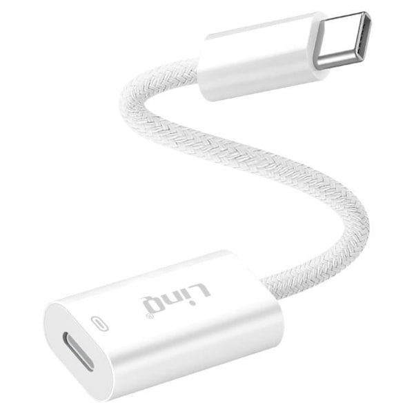 USB C till Lightning Adapter Snabbladdning Effekt 60W Leverans LinQ Vit