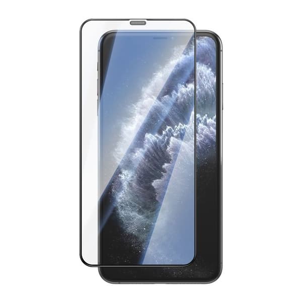Skærmbeskyttelse til iPhone 11 Pro Max i hærdet glas 0,40 mm høj modstand sort Svart